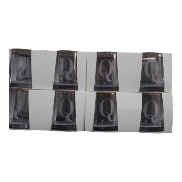 Set 2 vasos Q vidrio.