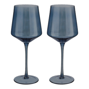 Set de 4 copas de vino azúl