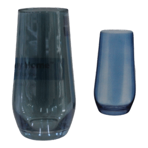 Set de 6 vasos de vidrio azúl