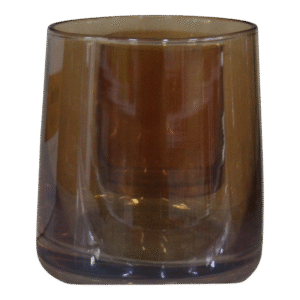 Set de 6 vasos de vidrio ámbar