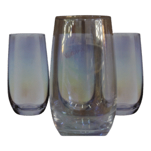 Set de 6 vasos de vidrio transparen