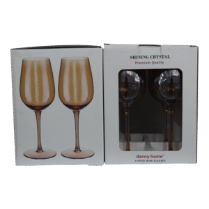 Set de 4 copas vino ámbar vidrio