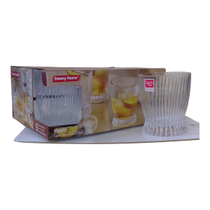 Set de 6 vasos de vidrio.