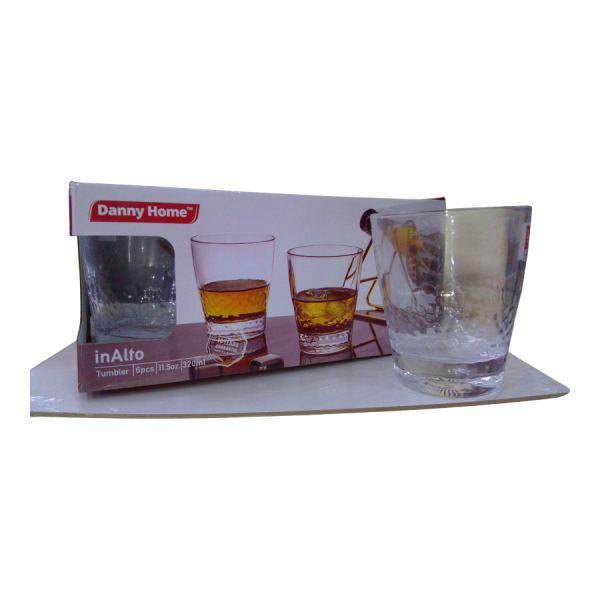 Set de 6 vasos de vidrio.