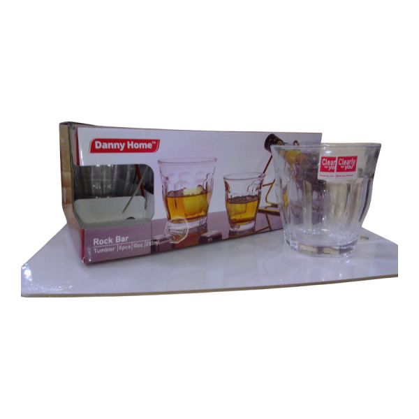 Set de 6 vasos de vidrio.