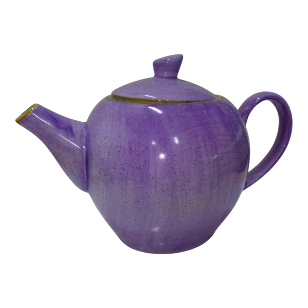 Tetera de porcelana morada.