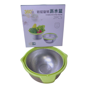 Bowl de aluminio c/ escurridor 2pcs.