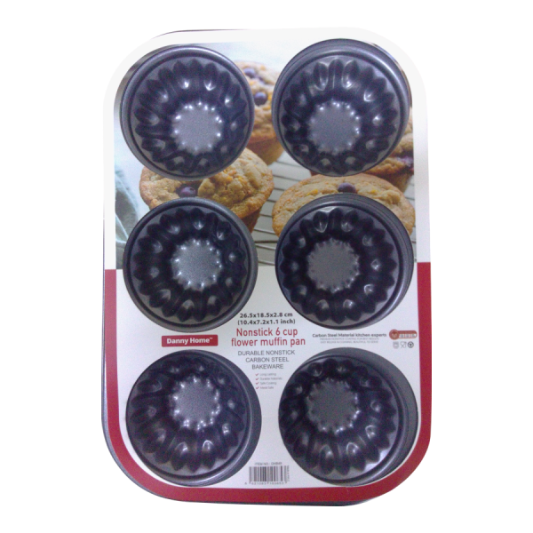 Bandeja antiadherente para muffin de 6 uds.
