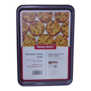 Bandeja grande antiadherente para hornear galletas.