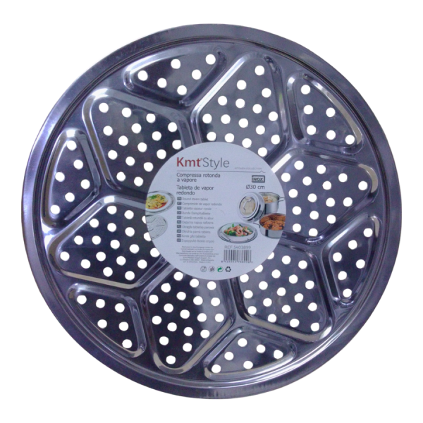 Tableta para vapor redondo de acero inoxidable 30 cm
