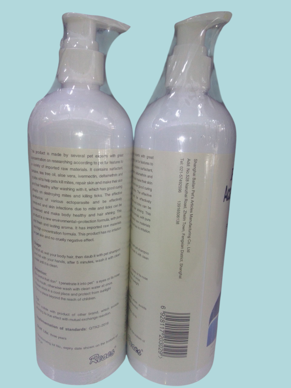 Shampoo para mascotas antiacaros.