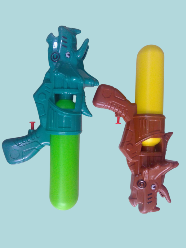 Pistola de agua figura de dinosaurio.