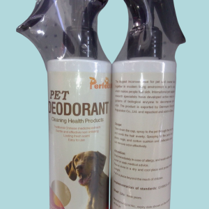 Spray deodorante para mascotas.
