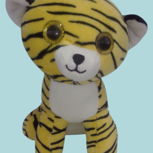 Tigre amarillo con rayas negras.
