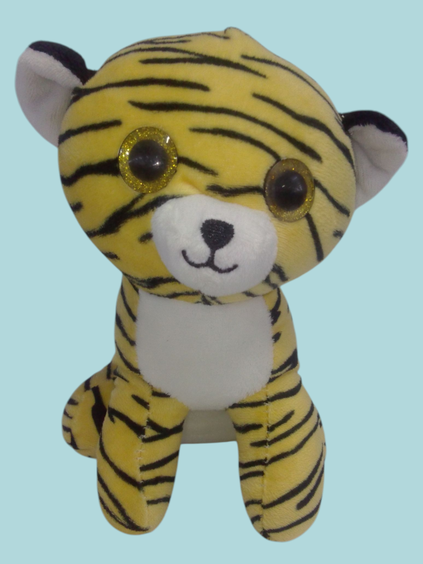 Tigre amarillo con rayas negras.