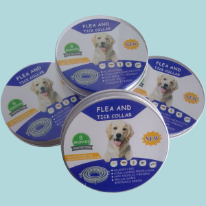 Collar antiparasitario para mascotas.