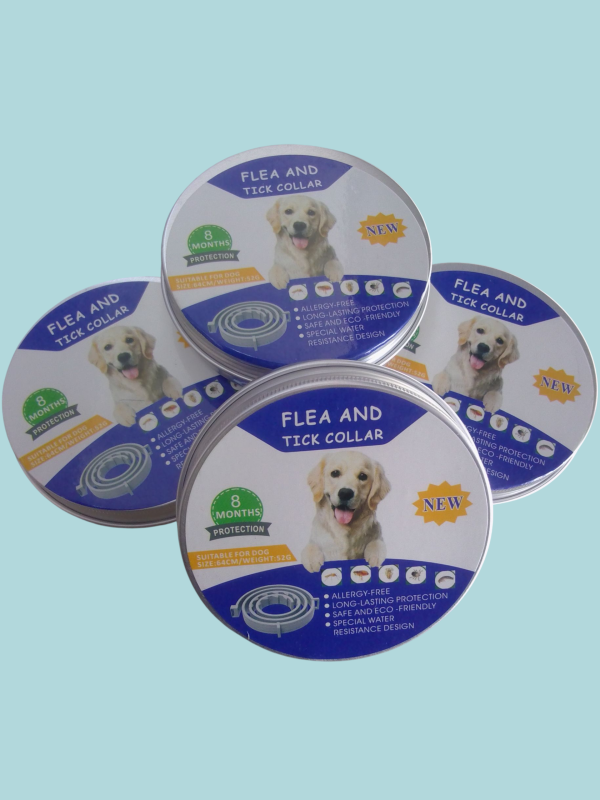 Collar antiparasitario para mascotas.