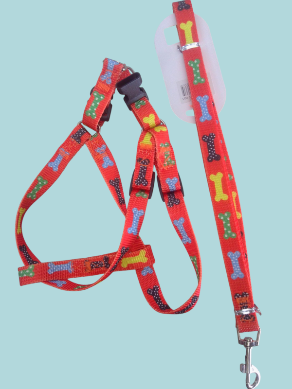 Pechera ajustable con su correa para pasear con su mascota.