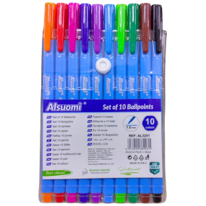 SET DE 8 BOLÍGRAFOS DE COLORES. MARCA ALSUOMI.
