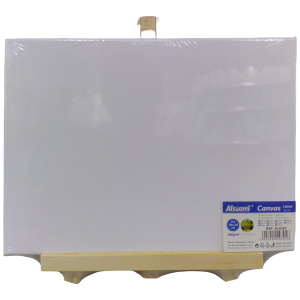 Caballete con lienzo blanco pequeño.