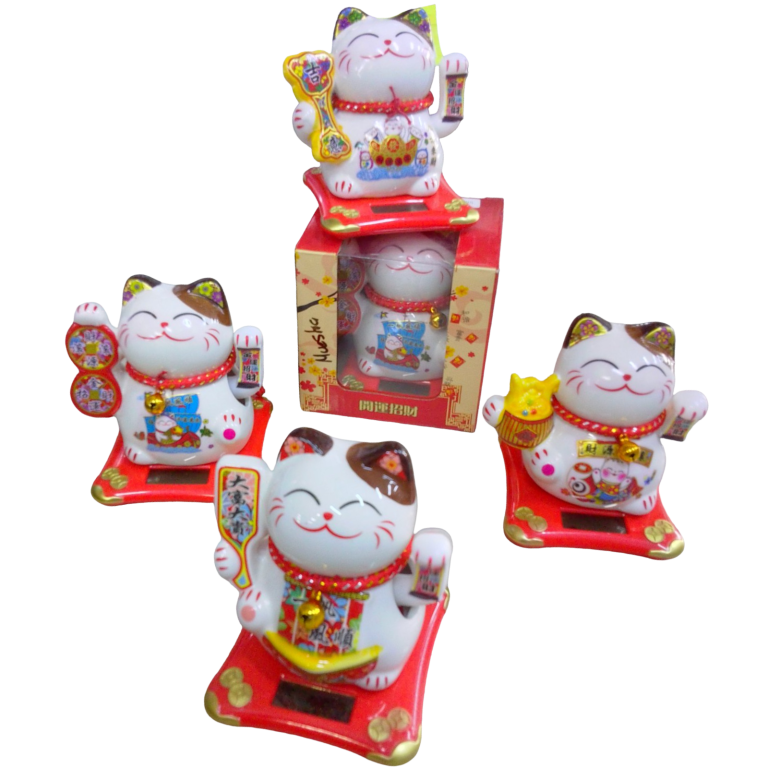 Gato de porcelana, adorno de decoración.