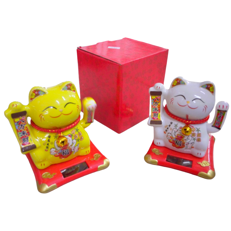 Gato de la suerte, de movimiento de porcelana.