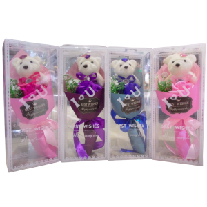 Cajita de regalo. Ramillete de rosa. Best Wishes.