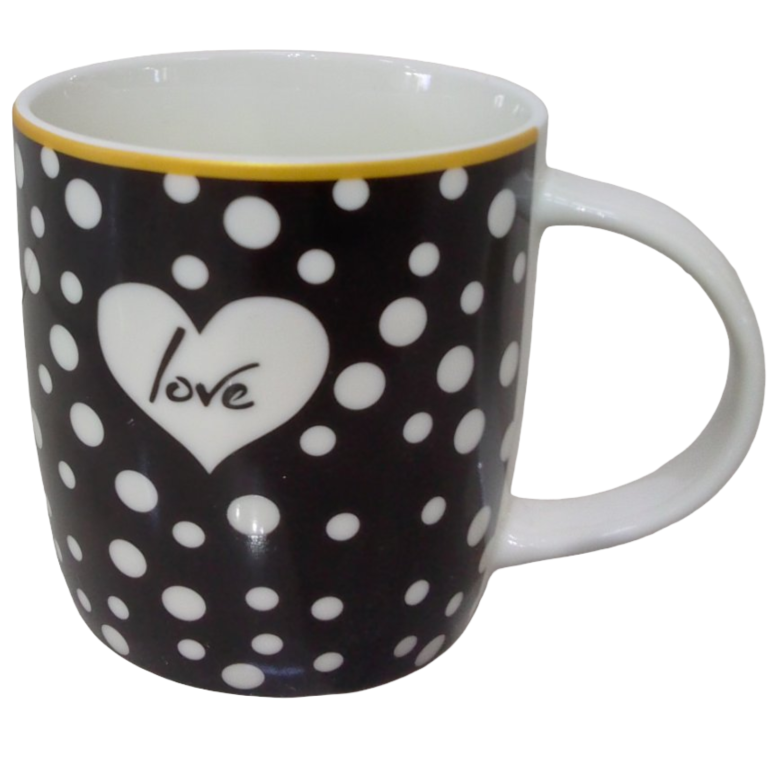 Taza de porcelana para tomar café.