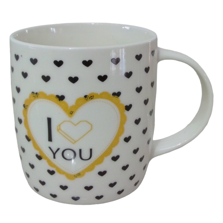 Taza de porcelana para tomar café.