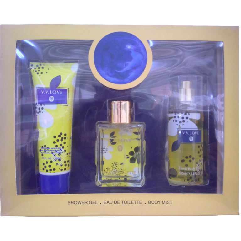 Set de loción y perfumes para damas. V.V. LOVE.