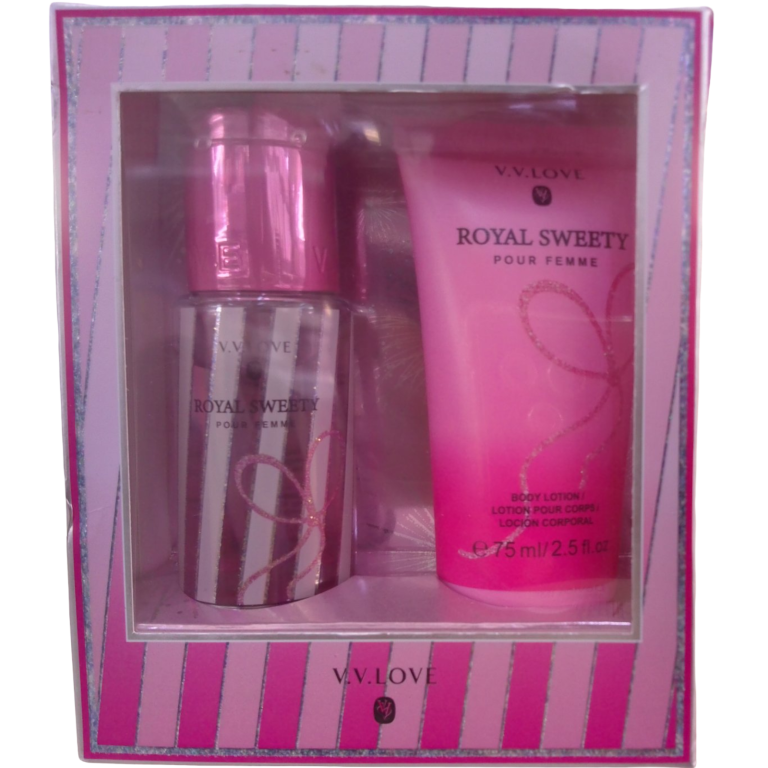 Set de loción y perfume para damas. ROYAL SWEETY.