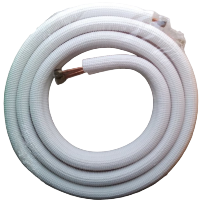 Manguera de cobre recubierta con aislante.