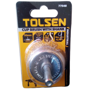 Cepillo redondo de acero para taladro. Marca TOLSEN.