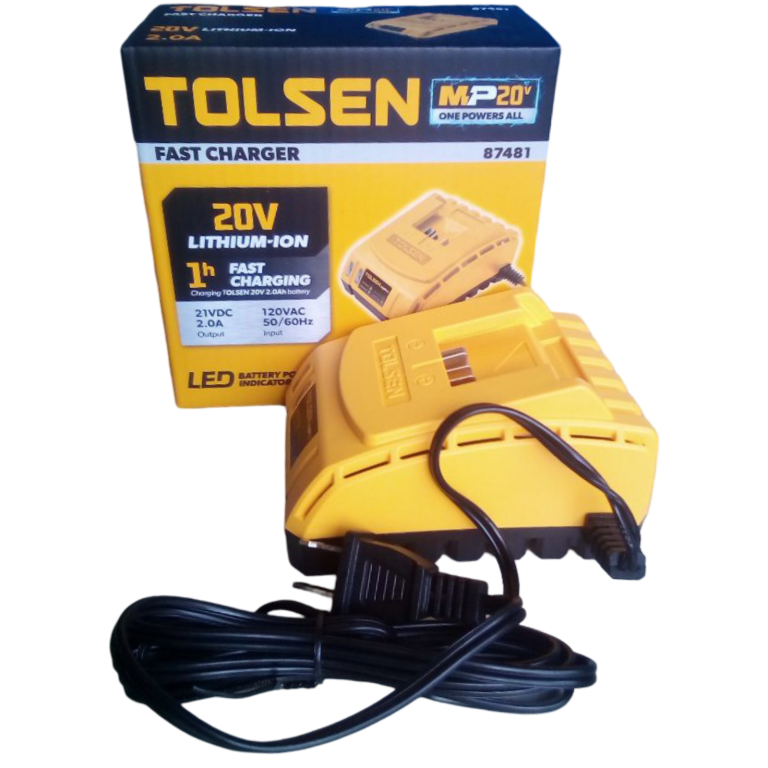 Cargador para batería recargable. Marca TOLSEN.