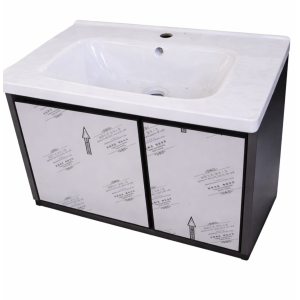 Lavamanos con gabinete moderno para baño