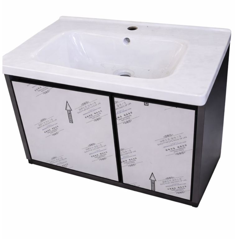 Lavamanos con gabinete moderno para baño