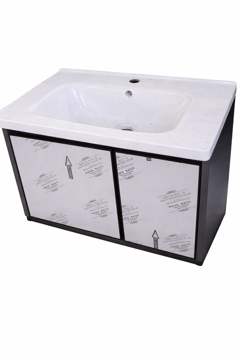 Lavamanos con gabinete moderno para baño