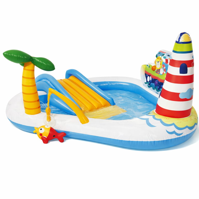 Piscina Inflable Infantil Wet Set con Resbaladera y Faro