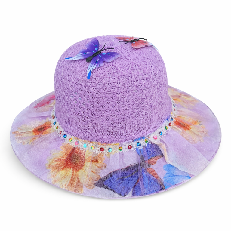 Sombrero Infantil Floral con Mariposas