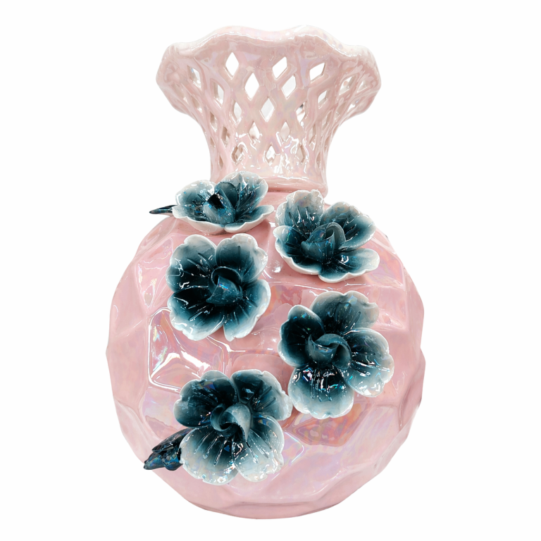 Jarrón Perla Iridiscente Floral