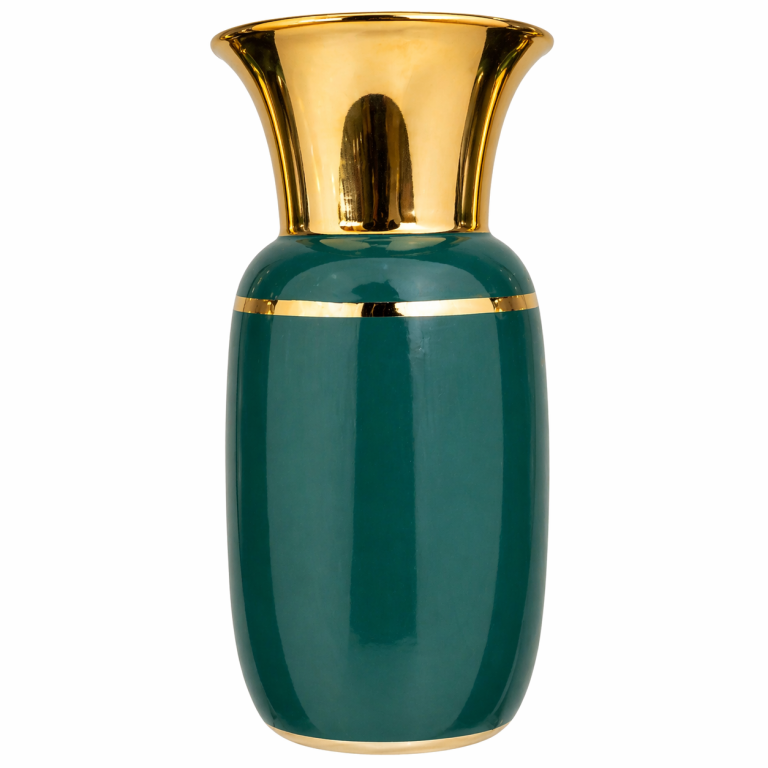 Jarrón Verde Geométrico Moderno