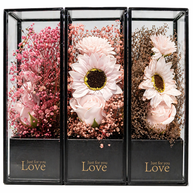 Arreglo Floral en Caja Transparente