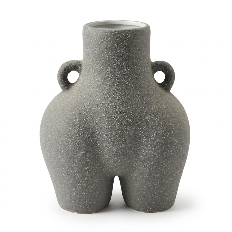 Jarrón Escultura Moderna Gris