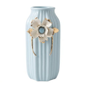 Jarrón Floral Azul Elegante