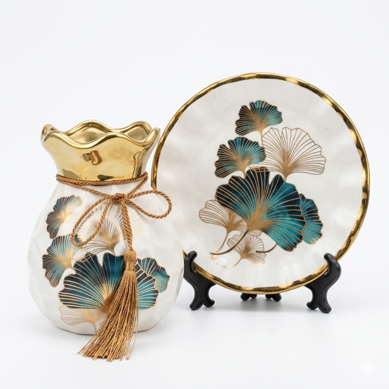 Jarrón Ginkgo Elegancia Moderna