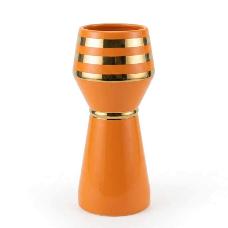 Jarrón Vintage Ámbar Dorado