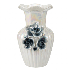 Jarrón Floral Azul Elegante