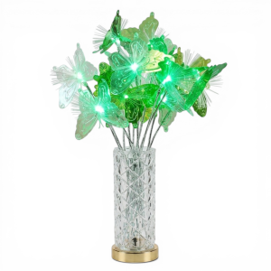 Florero de mariposas con luz