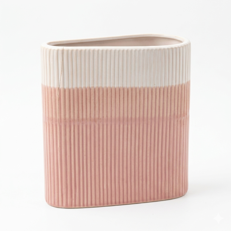 Jarrón Minimalista de Líneas "Dual Rose"