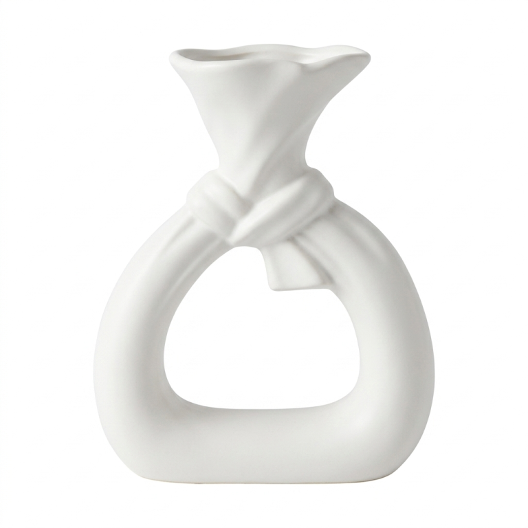 Jarrón Nudo Escultórico Blanco
